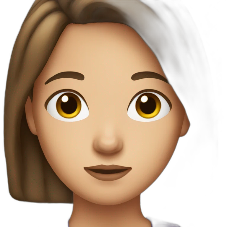 young woman with brown hair emoji