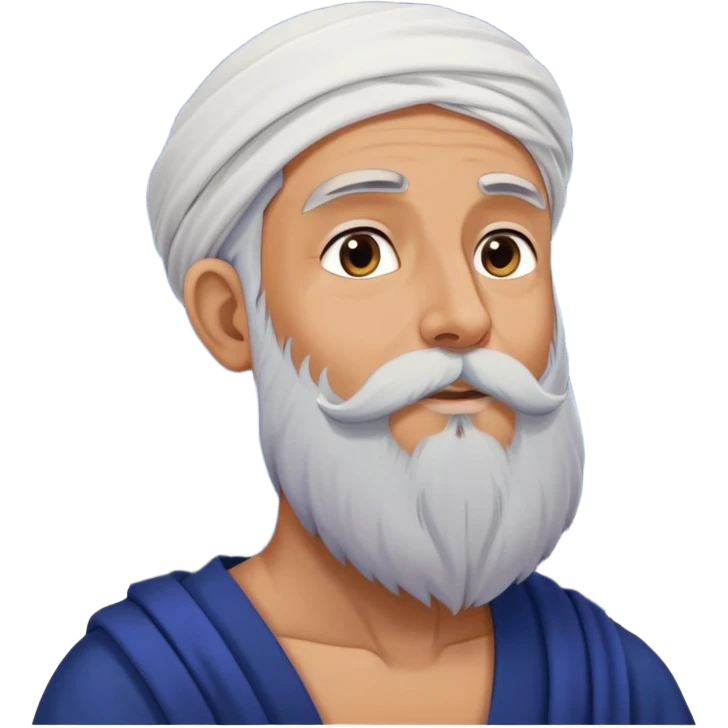 Middle Eastern sage with long beard stroking his beard while gazing up at stars in night sky emoji