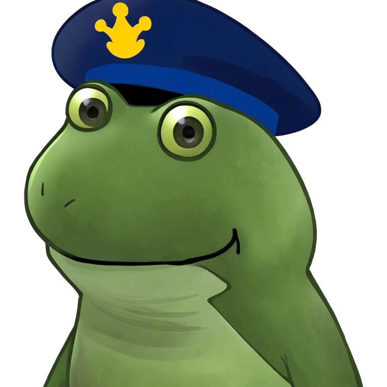 Frog with a hat emoji