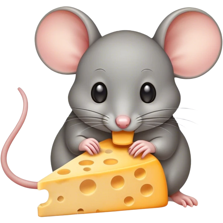 Mouse eating cheese emoji