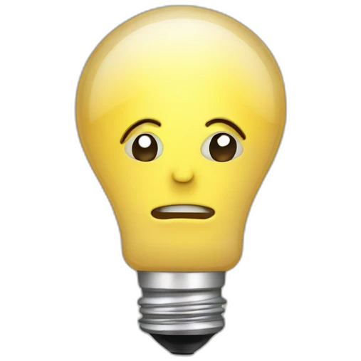 light bulb with little brain and stars inside emoji
