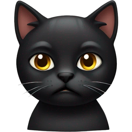 Black annoyed cat emoji