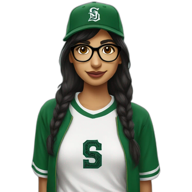 Mia Khalifa slytherin baseball tshirt emoji