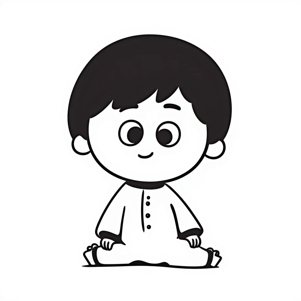 baby face, hand drawn doodle style emoji