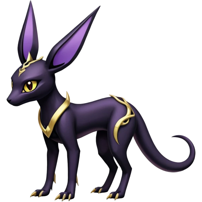 Shiny Dark Edgy Gothic Gloomy Futuristic Salandit-Umbreon-Espeon-Anubis-Hybrid (Full body) emoji