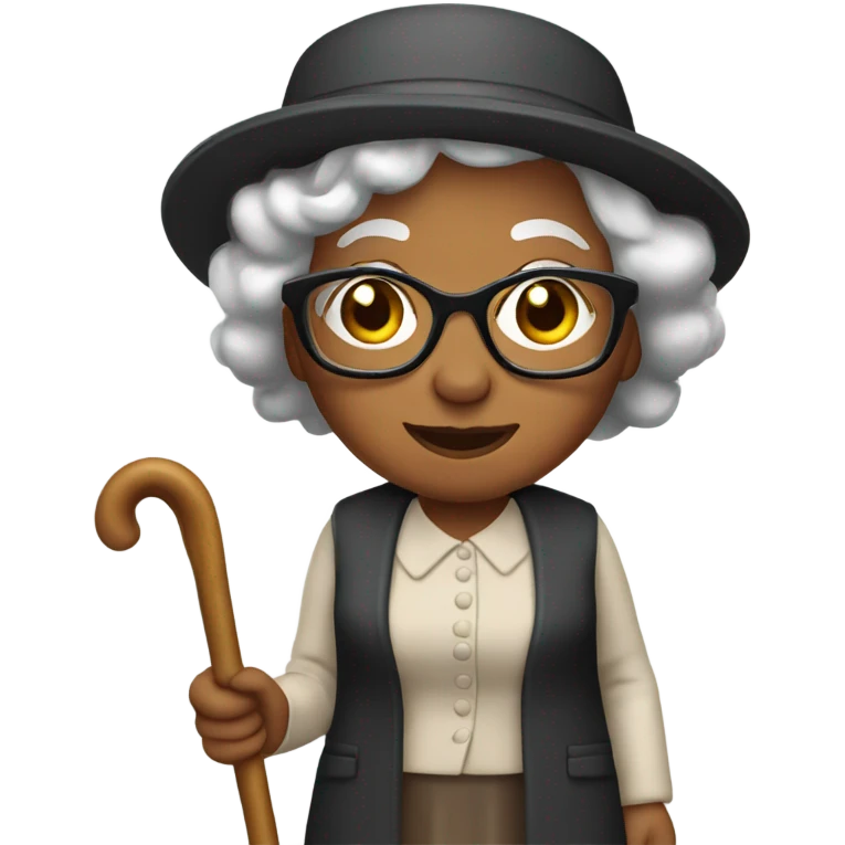 Grandma with cane emoji