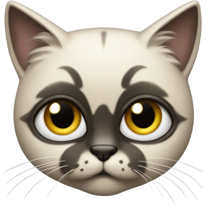 Cat with big eyebrow emoji