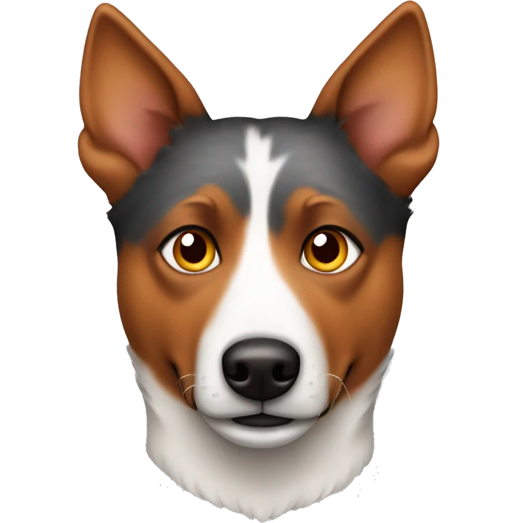 Red heeler dog with brown spot on left eye emoji