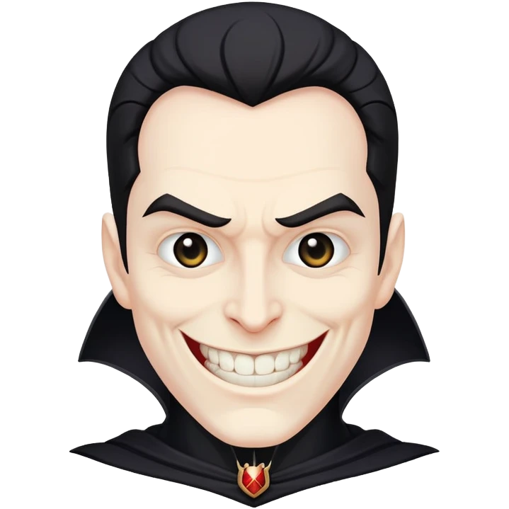villain with evil grin and black cape emoji