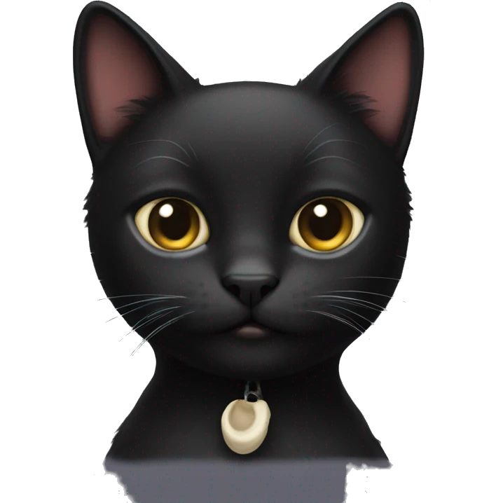 Black cat with nub tail emoji