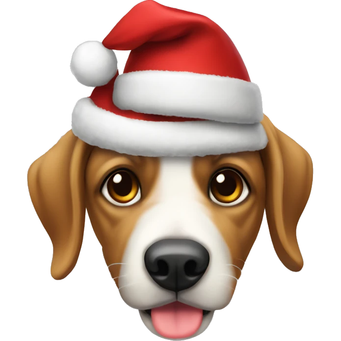 Perro con gorro de navidad emoji
