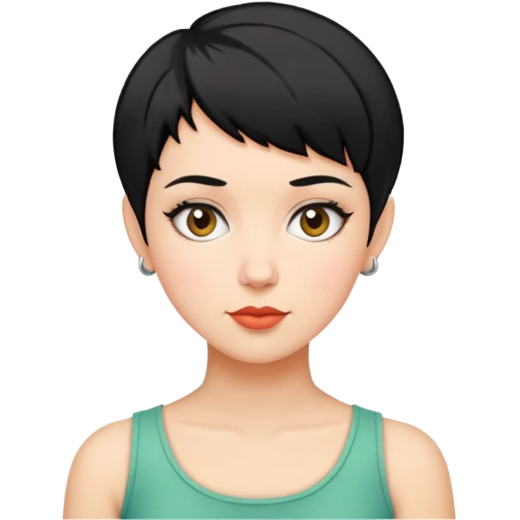 woman pixie cut black hair emoji