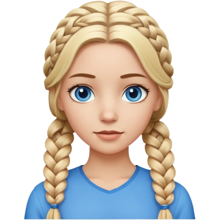 white girl with braided blonde hair  emoji