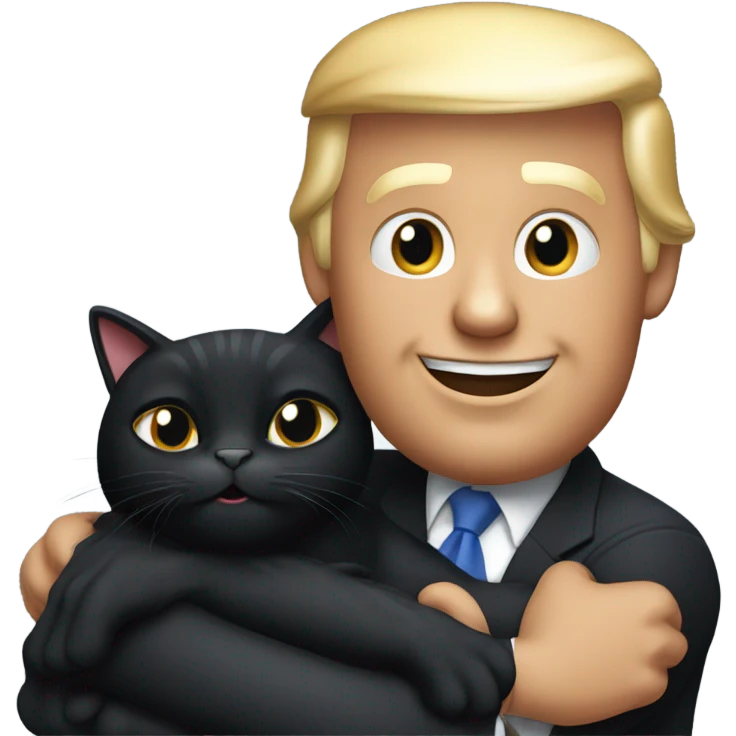 trump hugging black cat emoji