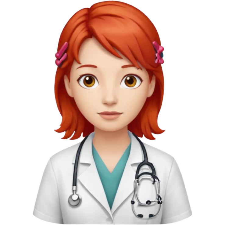 doctor with redhairclips  emoji