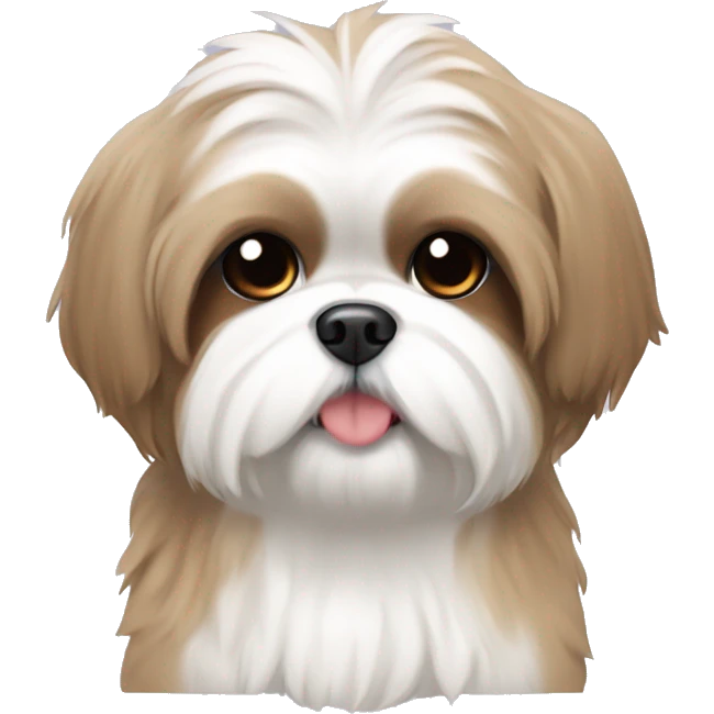 A tan and white fluffy shih tzu emoji