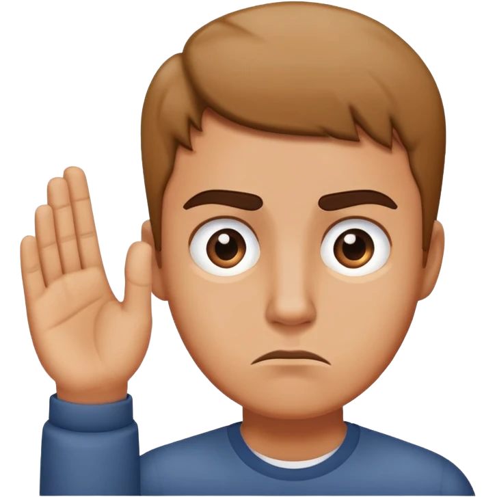 Annoyed face with the hand up  emoji