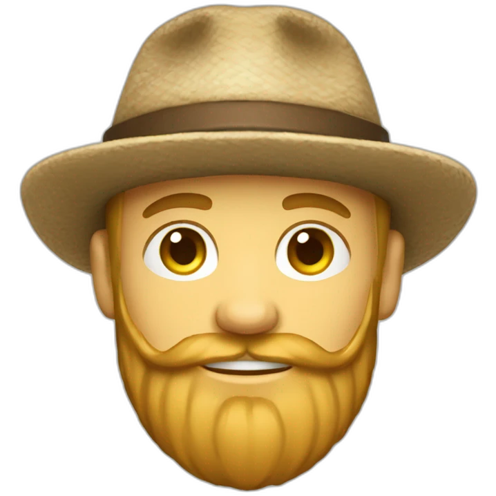 bearded boy wearing a  caucasian papakha hat emoji