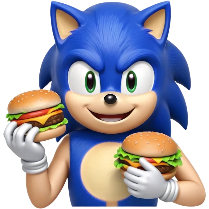 Sonic eating a burger  emoji