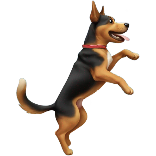 Dog jumping over the moon emoji