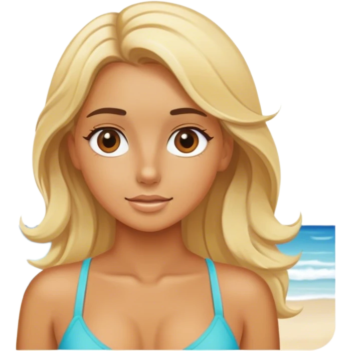 Beach blonde girl  emoji