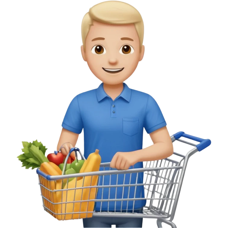 Pushing a shopping cart emoji