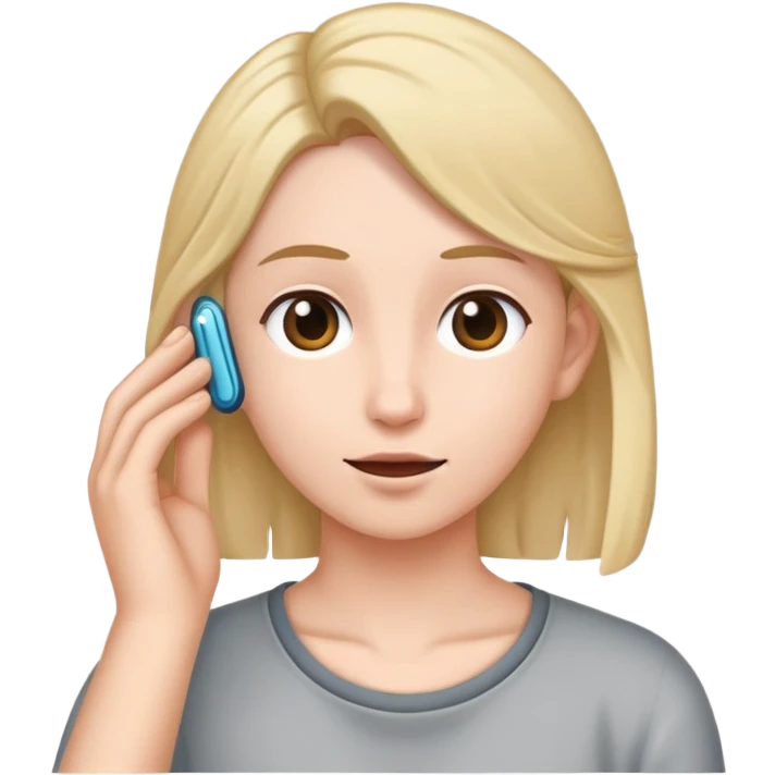 Tuck hair behind ear emoji