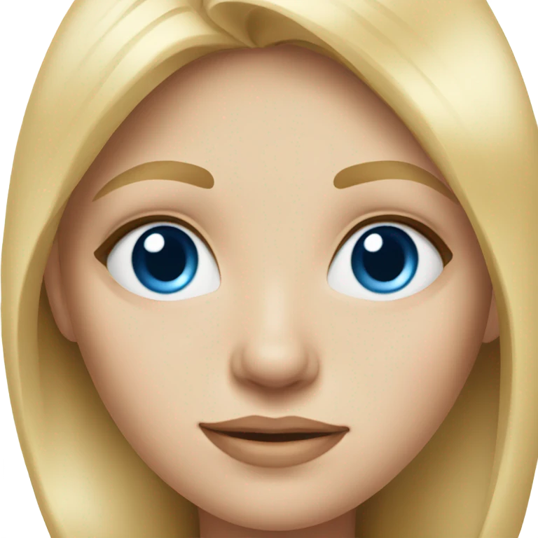 realistic blonde girl portrait blue eyes emoji