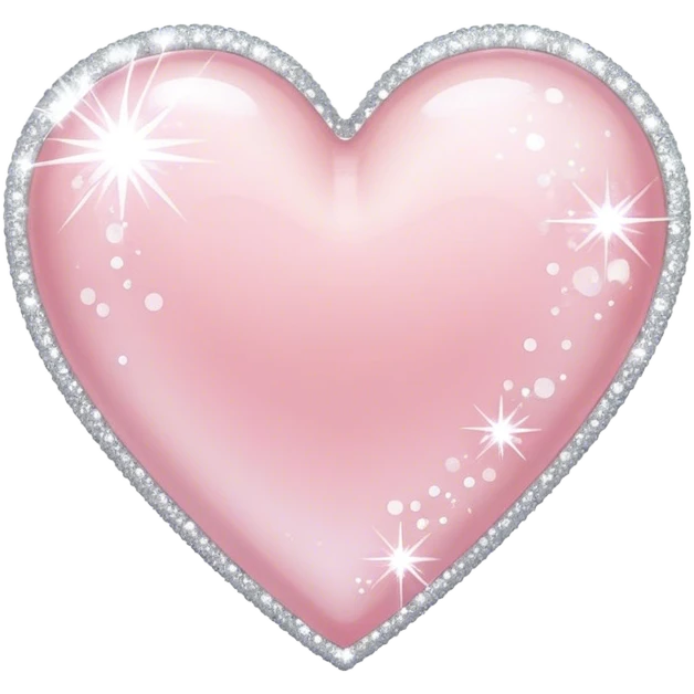 light pink heart with big white sparkles emoji