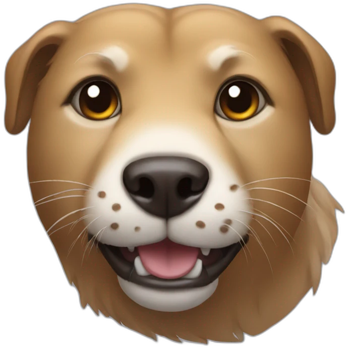A dog head on a otter body emoji