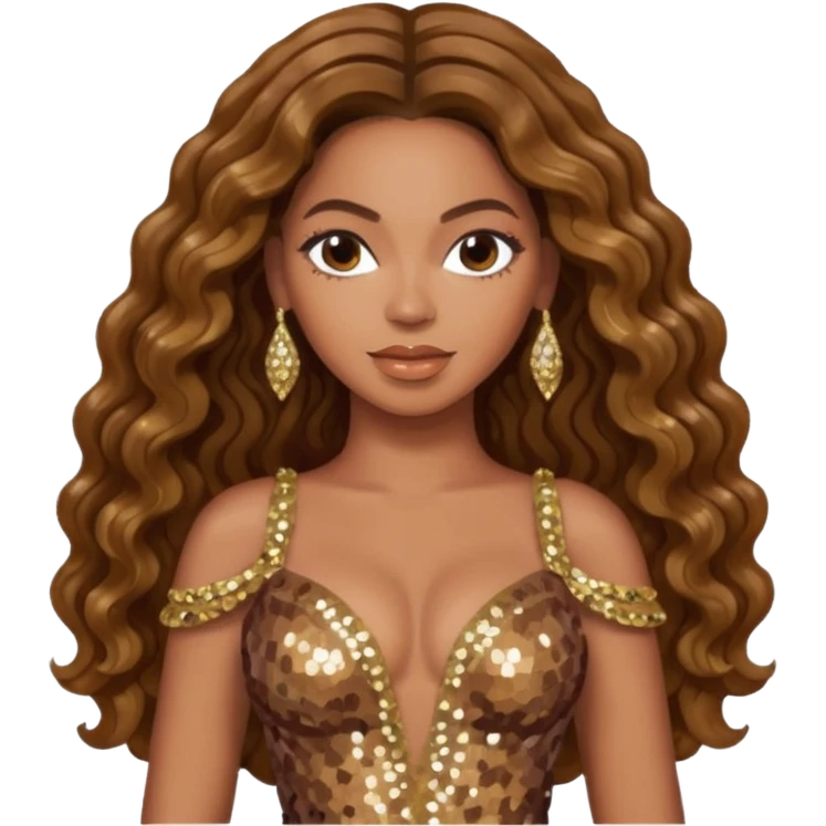 Beyonce with brown long hair emoji