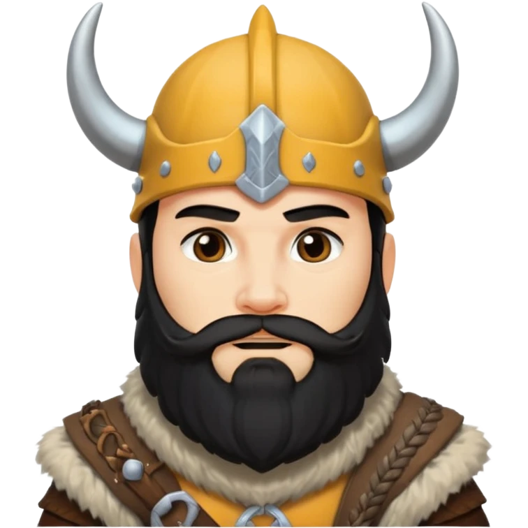 bearded Vikings with black hair emoji
