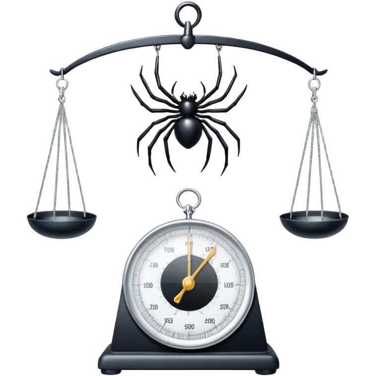 A web on a weighing scale emoji