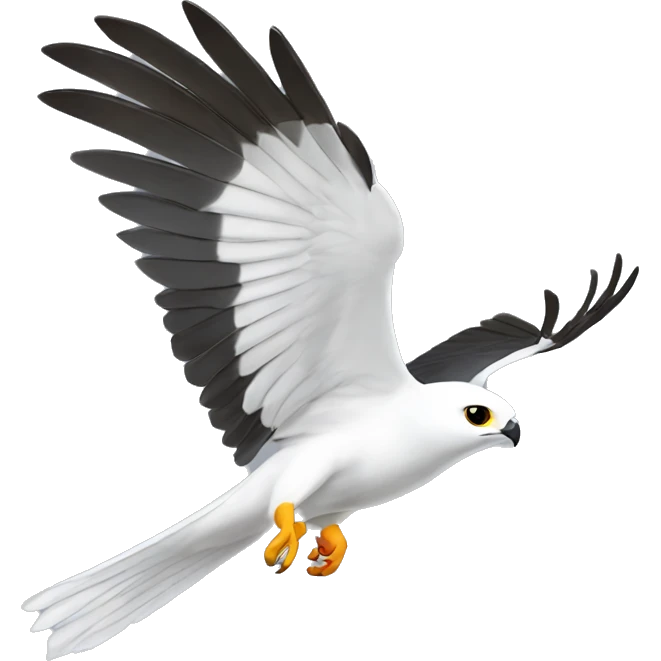 white-tailed kite bird in flight emoji