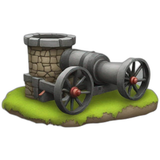 Kanone mit burg emoji