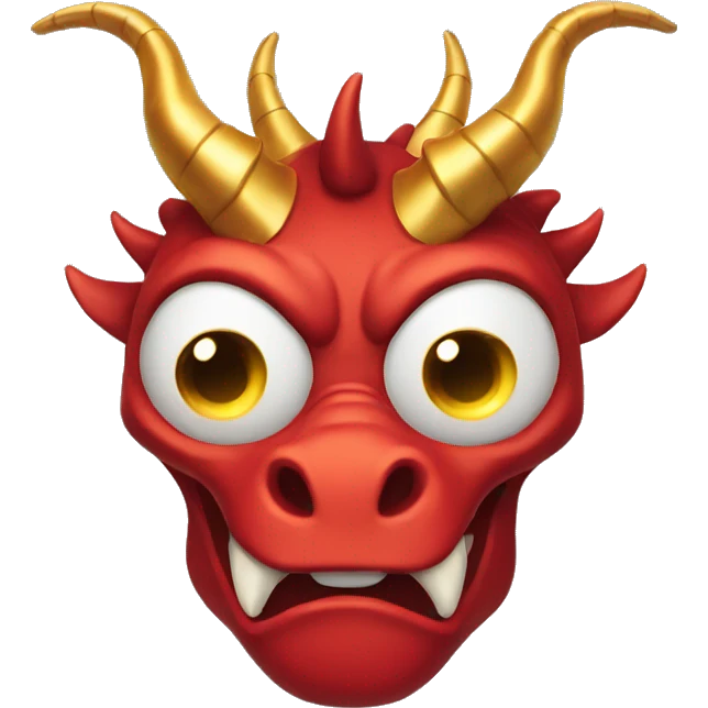 red dragon face with golden horns apple emoji emoji