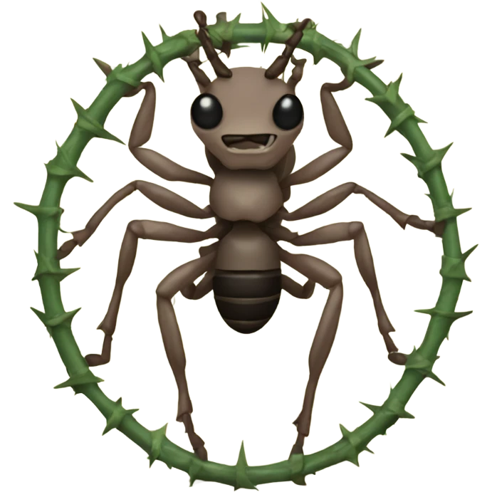 Ant wearing a crown of thorns emoji
