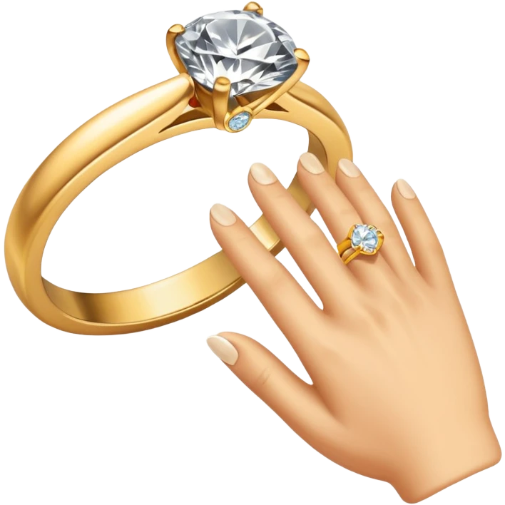 Left hand with engagement ring emoji