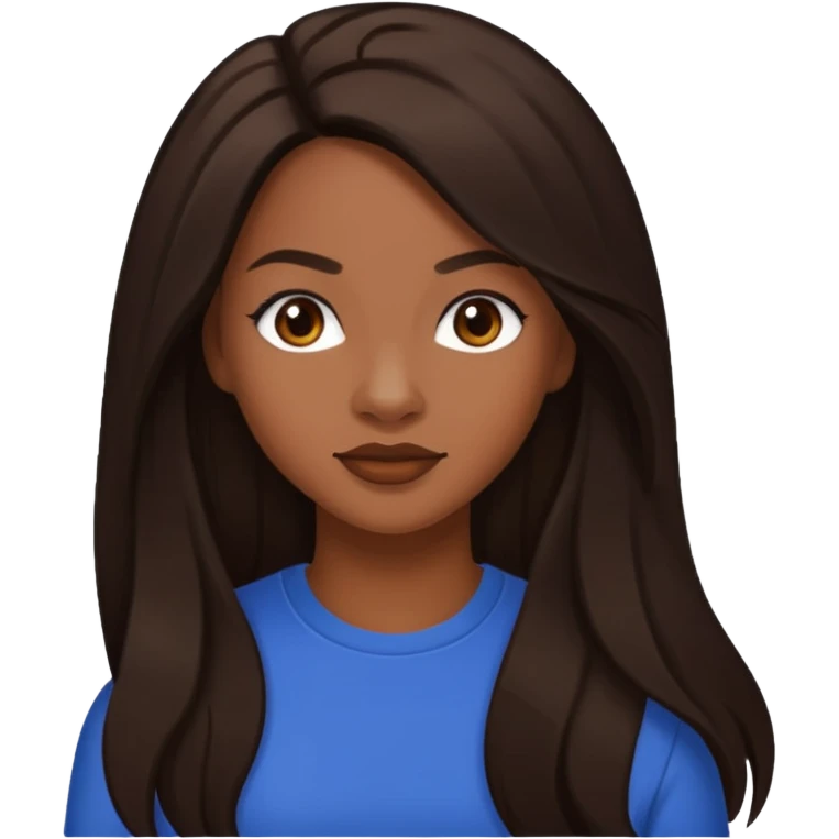 Tamika Scott with dark brown long hair emoji