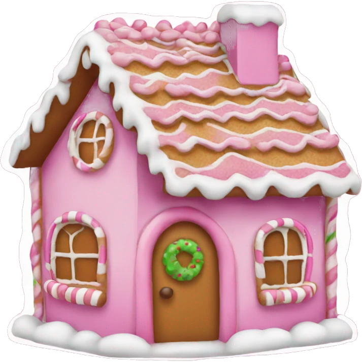 gingerbread house pink emoji