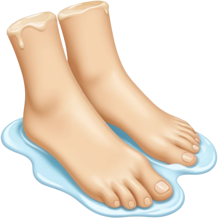 Feet with lotion all over  emoji