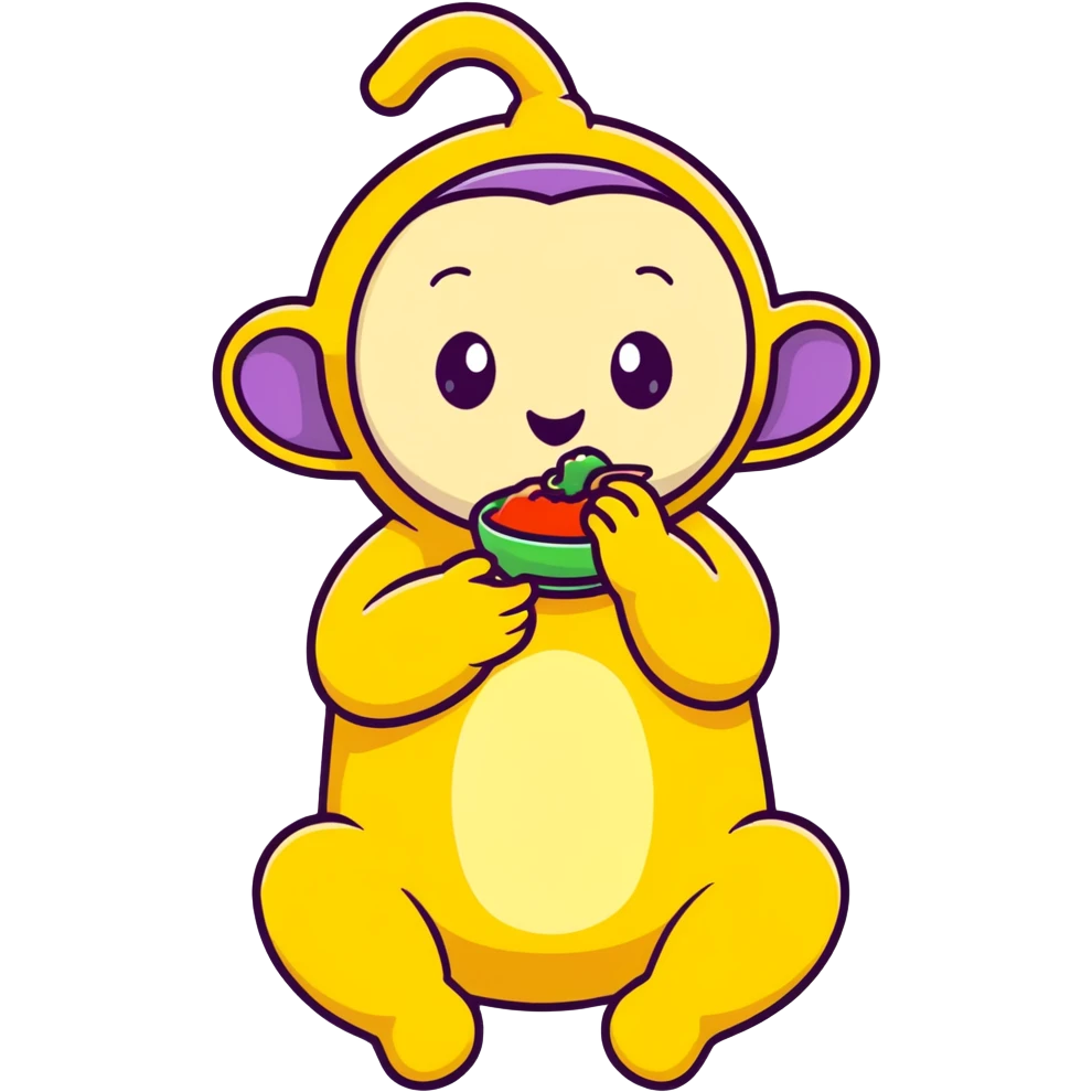 Teletubbie eating  emoji