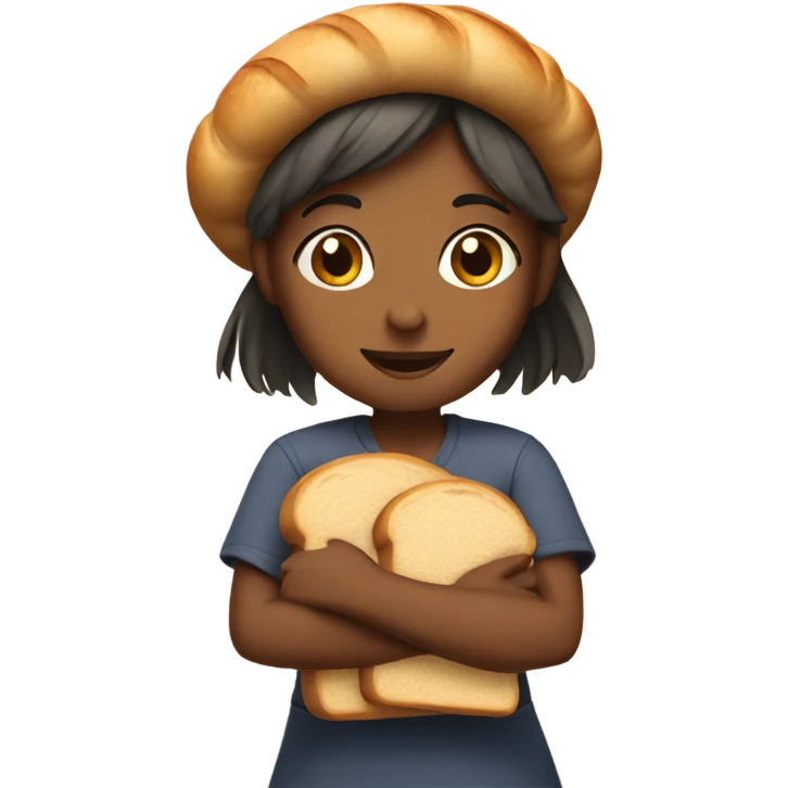 girl with bread emoji