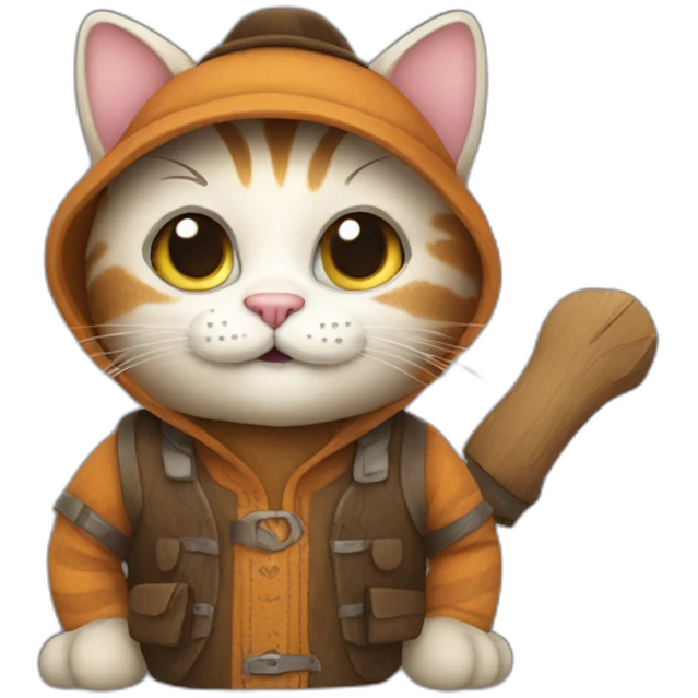 cat wearing woodpacker costume emoji