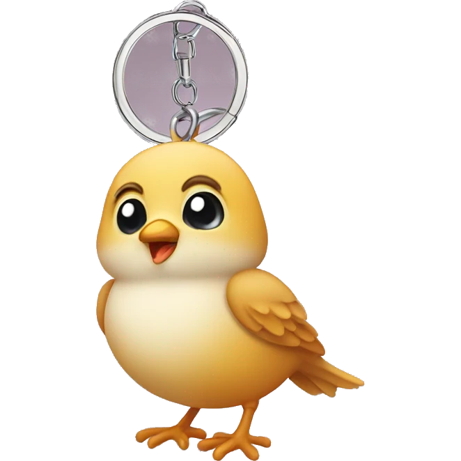 a keychain of a cute baby bird emoji