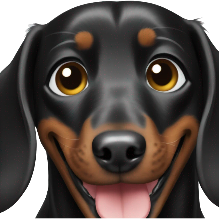 Black dachshund smile emoji