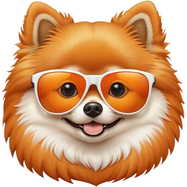 pomeranian with cool sunglasses emoji
