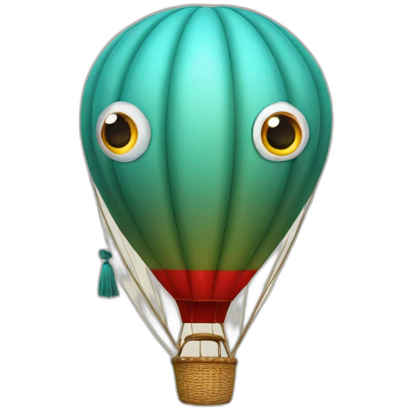 Hot air balloon with an eyeball emoji