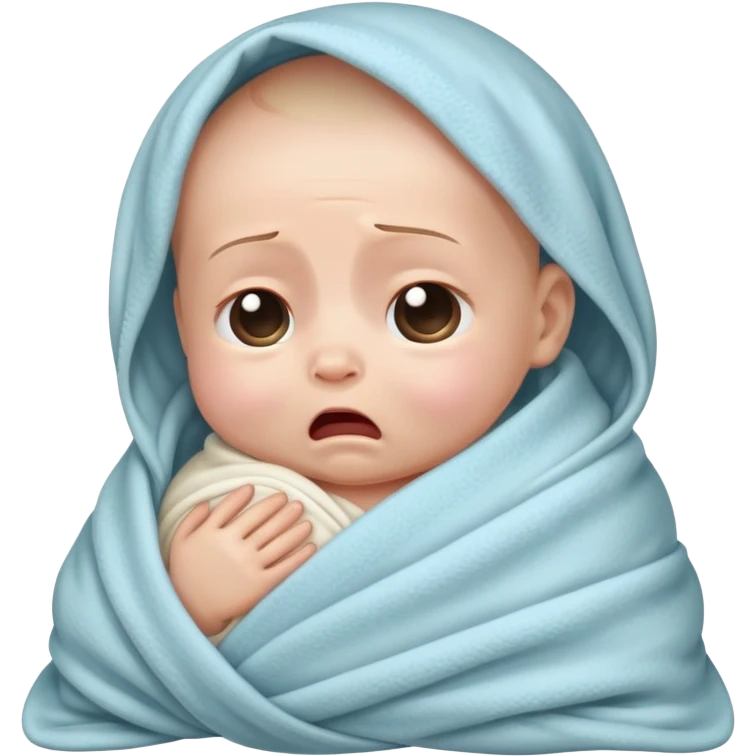swaddled crying baby emoji