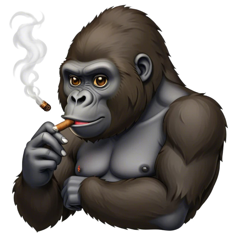 Gorilla smoking cigar emoji